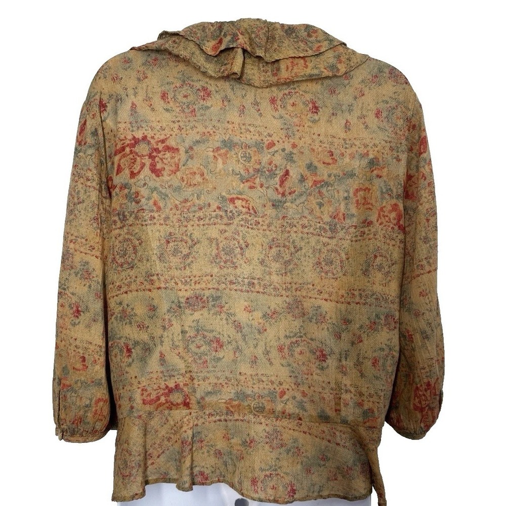Lauren Jeans Co. Women's Sz: L Muted Paisley Floral Blouse Western Boho - Picture 3 of 4